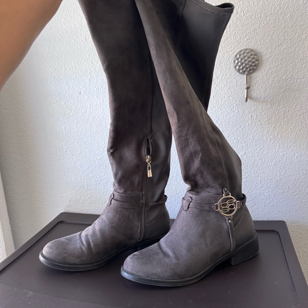 bebe Over the Knee Boots in Dark Gray